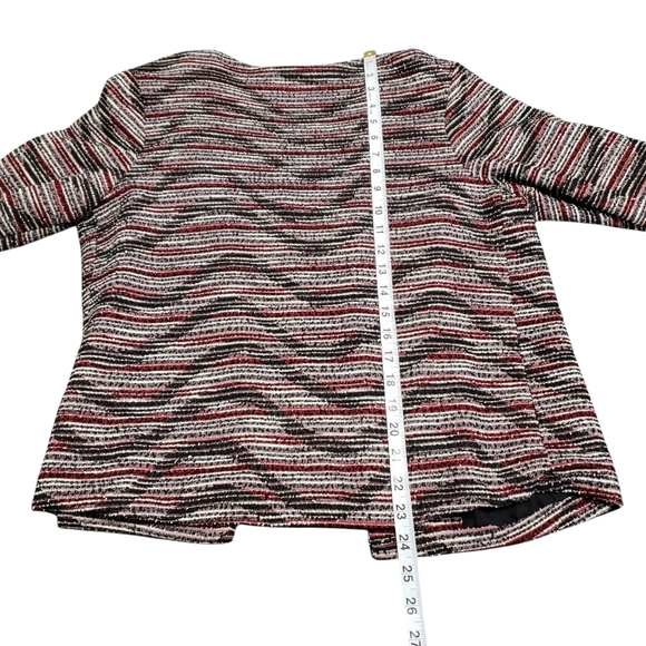 Zink London Retro 100% Woolen Jacket Large Textured Bell Sleeve Open Front Red - Picture 11 of 15